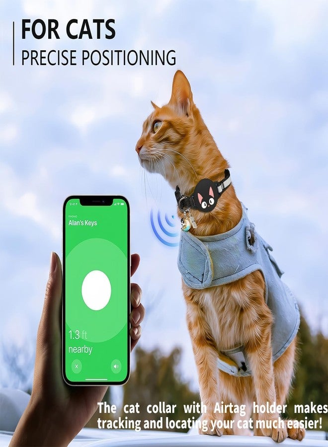 Woyinger Reflective Breakaway Cat Collars with Bells, Hidden GPS Tracker for Airtag Safety Buckle Kitten Collar, with Name Tag, Waterproof for AirTag Luminous Holder, Accessories, Stuff(Lemon Yellow) - Image 5